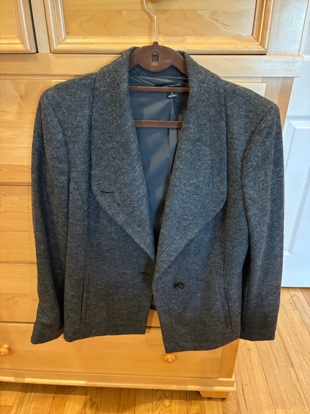 Ann Taylor Women's Gray Wool-Blend Blazer